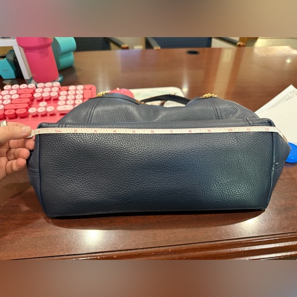 Michael Kors Dark Blue Shoulder Bag with Gold Accents - Picture 11 of 11